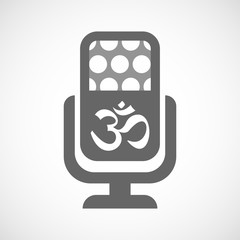 Isolated microphone icon with an om sign