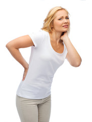 Fototapeta premium unhappy woman suffering from backache