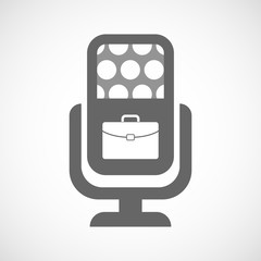 Isolated microphone icon with  a breiefcase