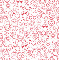 Valentine day love icons background..