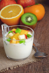 Yogurt with fresh tropical fruit