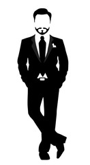Vector illustration of model stylish man