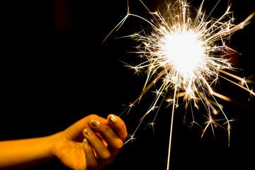 sparkler in hand toning