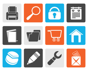 Black website, internet and computer icons - vector icon set