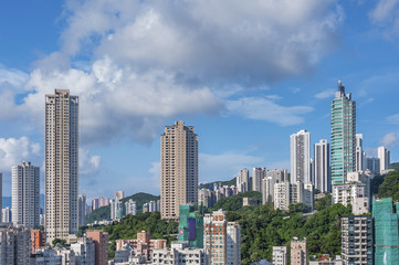 Fototapeta na wymiar Skyline of Hong Kong City