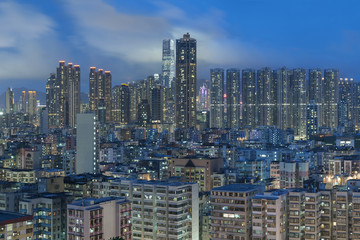 Fototapeta na wymiar Sjykine of Hong Kong City at Night