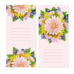 Invitation cards with flowers