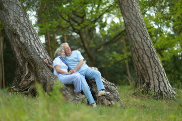 Mature couple  in summer