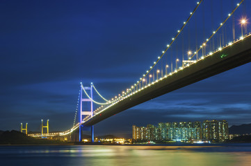 Fototapeta na wymiar Tsing Ma Bridge in Hong Kong