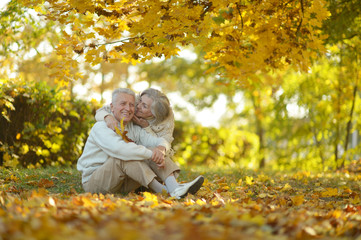 Senior couple in park