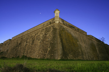 Olivenza bastion at dusk, Spain