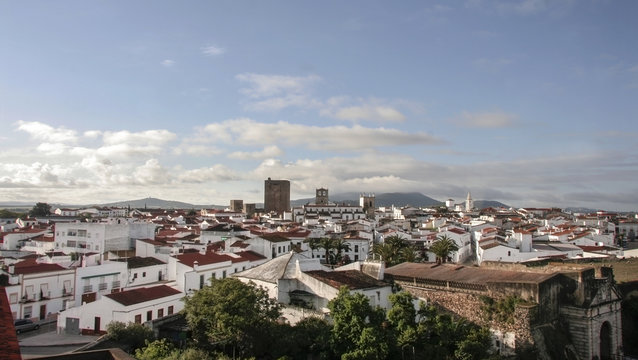 Aerial view of Olivenza Town, Spain