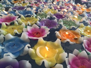 Flowers wax candles