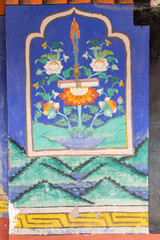 Tibetan wall painting style at Thiksey monastery