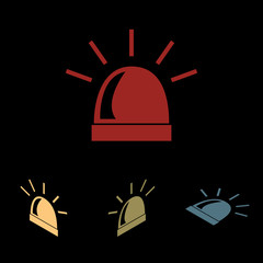 Police signale icon set