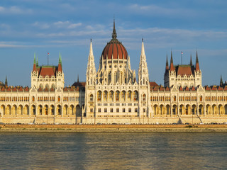 Fototapeta na wymiar The Hungarian Parliament on a sunset, Budapest, Hungary