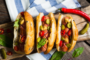 Homemade hot dogs