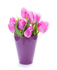Tulips and eggs isolated