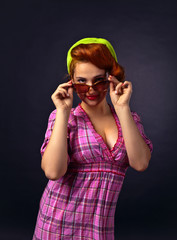 young beautiful woman with sunglasses