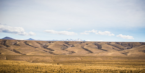 High altitude Andean landscape with scenic sky