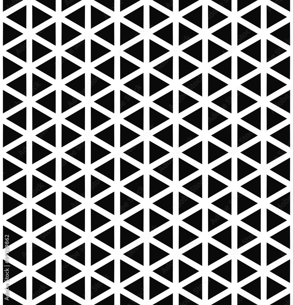 Poster Monochrome hexagonal triangle pattern design