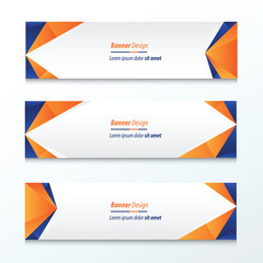 Abstract Triangle Banner  orange and blue