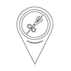 Map Pin Pointer Scissors icon