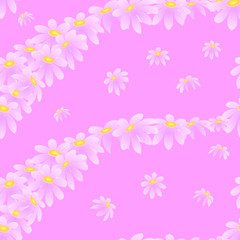 Pink daisies on pink background