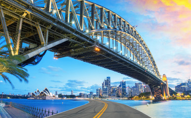 Asphalt Road to Sydney. Holiday and travel concept