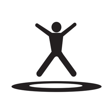 jumping Trampoline  icon Illustration design