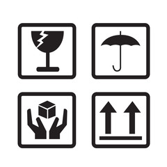 fragile icon symbol Illustration design