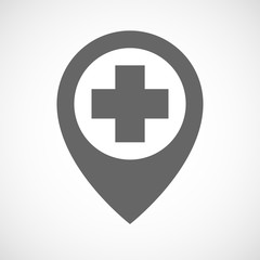 Isolated map marker with a pharmacy sign