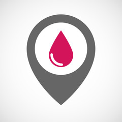 Isolated map marker with a blood drop