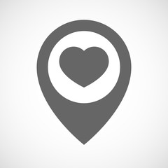 Fototapeta premium Isolated map marker with a heart