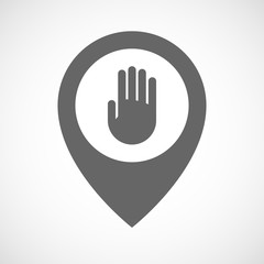 Obraz premium Isolated map marker with a hand