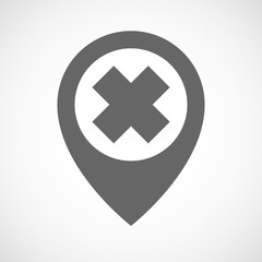 Fototapeta premium Isolated map marker with an irritating substance sign