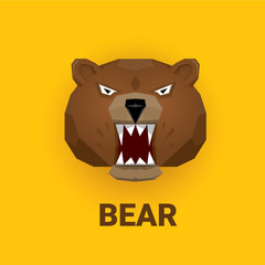 vector cartoon bear. grizzle icon. bear muzzle