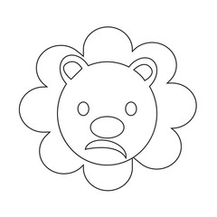 Cute Lion emotion Icon Illustration sign design