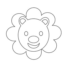 Cute Lion emotion Icon Illustration sign design