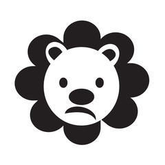 Cute Lion emotion Icon Illustration sign design