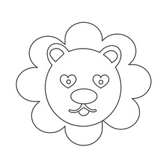 Cute Lion emotion Icon Illustration sign design