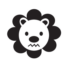 Cute Lion emotion Icon Illustration sign design