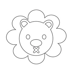 Cute Lion emotion Icon Illustration sign design