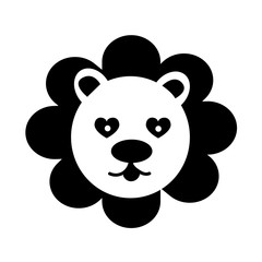 Cute Lion emotion Icon Illustration sign design