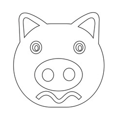 Cute pig emotion Icon Illustration sign design