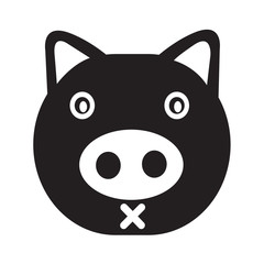 Cute pig emotion Icon Illustration sign design