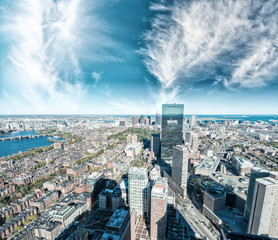Aerial view of Boston skyline