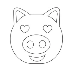 Cute pig emotion Icon Illustration sign design
