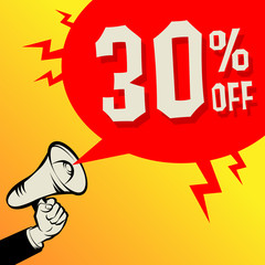 Megaphone Hand, business concept with text Special Discount