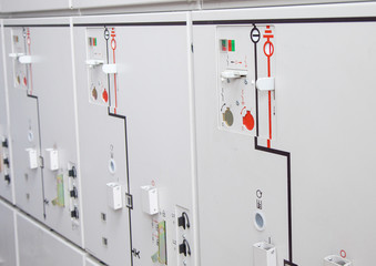 Electrical white control panel photo image